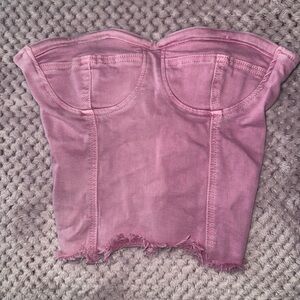 Pink denim Revolve top